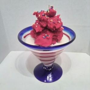 Red Swirl Soy Candle