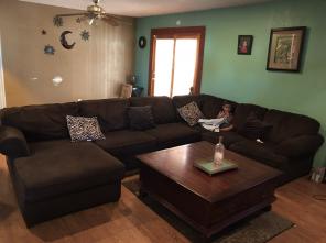 Chocolate corduroy Chaise Sectional