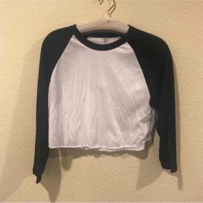 NWT American Apparel crop baseball tee