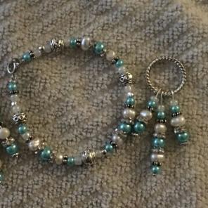 wedding jewlery, teal and white