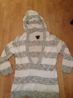 Gray & White Burnout Hoodie