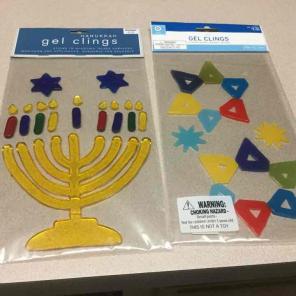 HANUKKAH MENORAH STAR WINDOW GEL CLINGS
