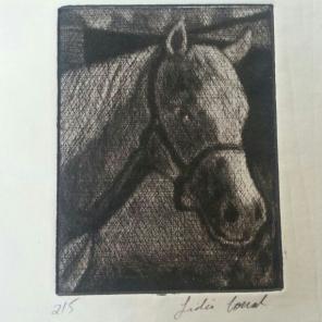 Handmade Horse Mezzotint Print