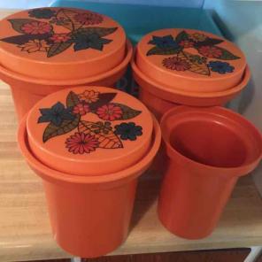 Vintage Rubbermaid canisters retro