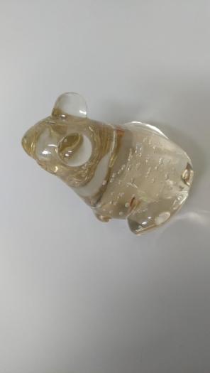Glass / Crystal Frog Paperweight Bug Eye