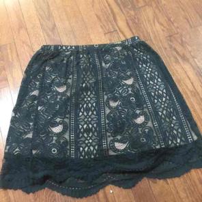 Green Lace Detailed Skirt