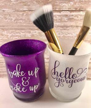 Glitter Makeup brush holder set