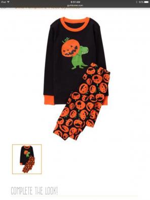 Boy's Pumpkin Dinosaur 2 Pieces Pj