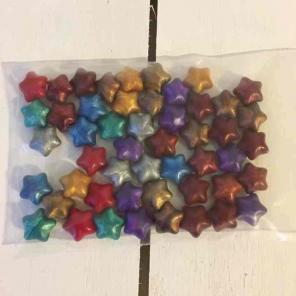 50 multicolored wax envelope seal stars