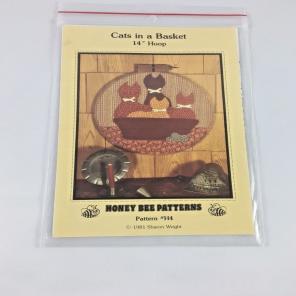 Honeybee Patterns Cats In Basket Appliqu