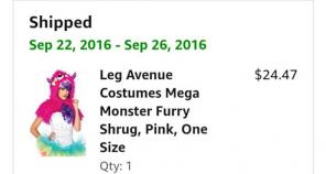 Pink monster shrug and leg warmers