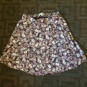 Purple Floral Mini Skirt.