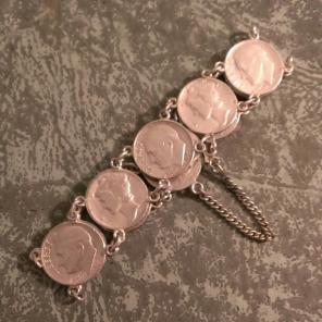 Vintage Silver & Mercury Dime Bracelet