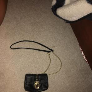 Black With Gold Accents Cross Body Bag