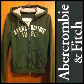 Abercrombie & Fitch Green Hoodie Sweater