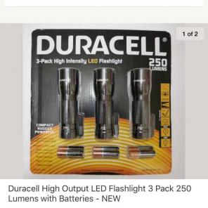 Duracell High Led Flashlight 3 Pack