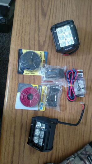 Off road lights eith mounts and wiring