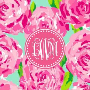 Lilly Pulitzer monogram binder cover