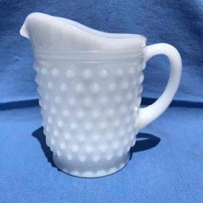 Vintage Milk glass Hobnail Pitcher