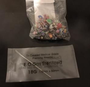 Sterile Piercing Needle 18g Body Jewelry