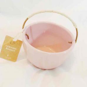 Pink ceramic basket