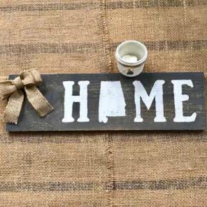 Alabama HOME Sign & Ball Mason Jar Set