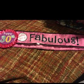 30th Birthday Sash