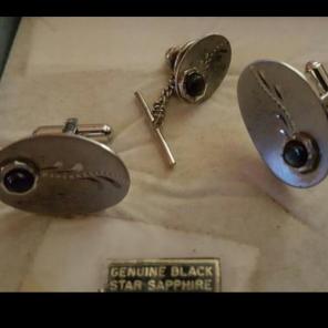 SALE STERLING SILVER CUFFLINKS/TIE