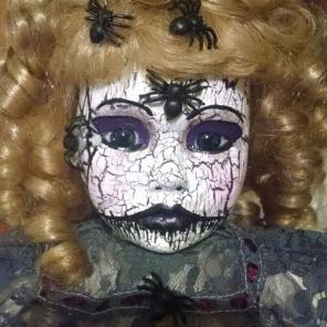 Porcelain Creepy Spider Girl Doll