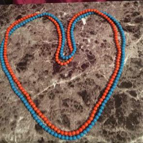 Orange and Blue Necklace Set