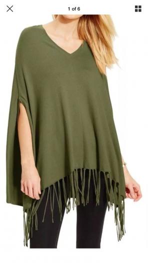 Michael Kors Fringed Poncho Sweater