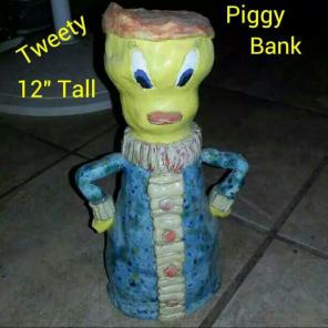 Handmade Tweety Piggy Bank