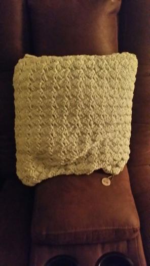 The SAK croquet pillow in mint green