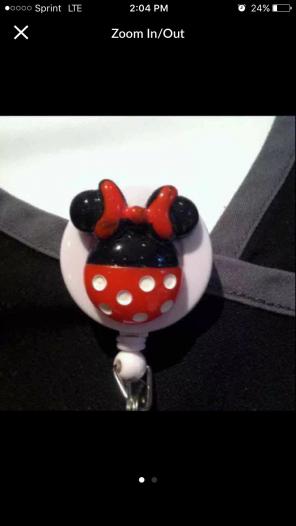Minnie Mouse ID Badge Holder Nurse RN MD