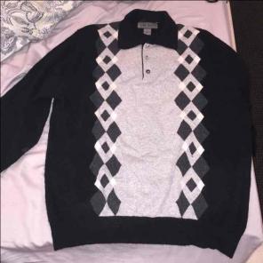 Mens 100% cashmere black sweater sz L