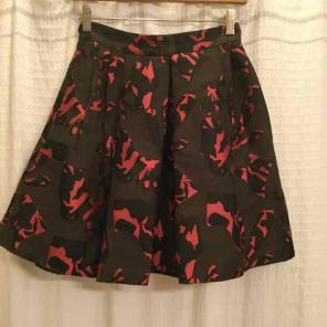 Pleated Print Skirt