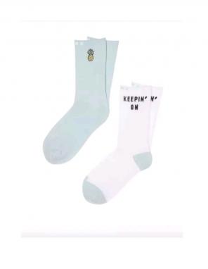 VS PINK Pineapple 2 Pack Crew Socks