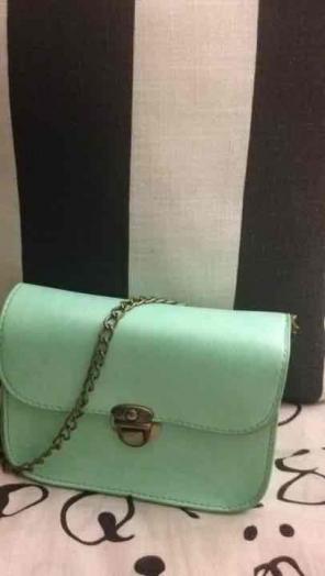 Lady-like aquamarine handbag