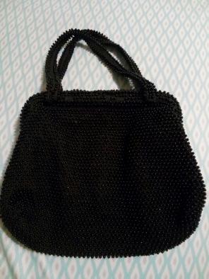 Vintage Black BEADED PURSE