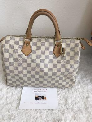 100% Auth Louis Vuitton Speedy 30 Azur