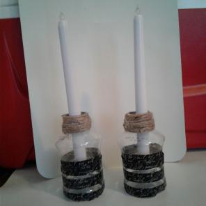 Cursive Script 2 Piece Candleholders Set