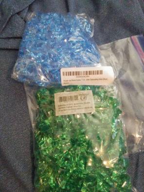 Blue & Green Acrylic rock cubes