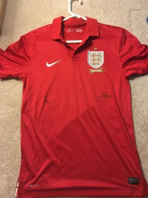 Autographed England Soccer Jersey