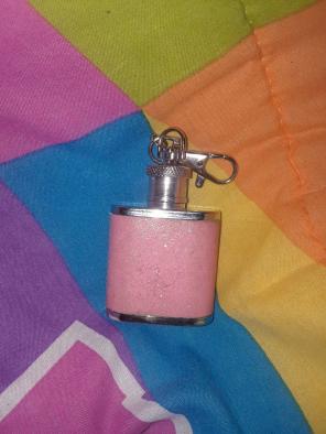 Pink flask keychain