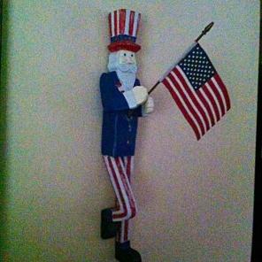 Uncle Sam July 4 Wood Indoor/Out Statue
