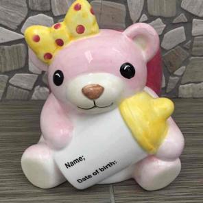 New It's A Girl Teddy Bear Planter