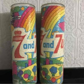 Vintage 7 and 7 pillar candles pair