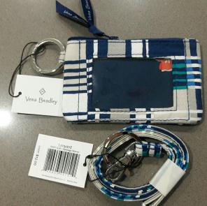 Vera Bradley Zip ID Case Lanyard Set NWT