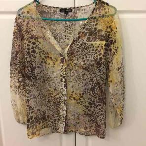 Randy Kemper silk animal print blouse