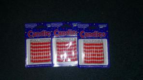 60 Red and White Striped Birthday Candle
